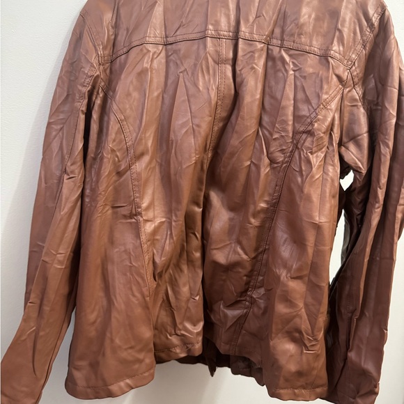 Dollhouse Moto Jacket Women's  Front Zip Faux-Leather  Brown  Size 2X - Picture 7 of 8